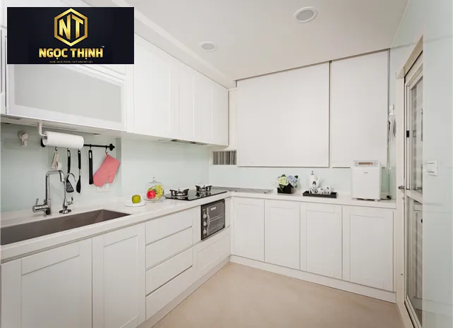 Xưởng Nội Thất Ngọc Thịnh Long Tân - Tủ bếp gỗ Melamine hiện đại , đa năng - TBNT14